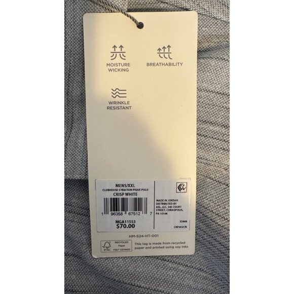 NWT Walter Hagen XXL Mens Grey Striped Polo Shirt Lightweight Breathable - Picture 14 of 15